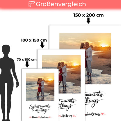 Kuscheldecke Mit Namen Und Motiv Paare mit Foto, Hintergrundbild & Wunschtext