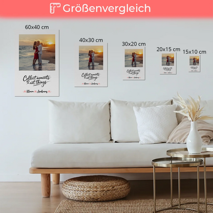 Magnet Poster Fotoboard Personalisiert für Paare mit Namen & Foto, eigener Spruch