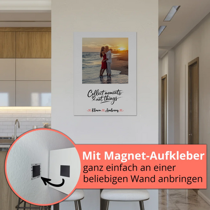 Magnet Poster Fotoboard Personalisiert für Paare mit Namen & Foto, eigener Spruch