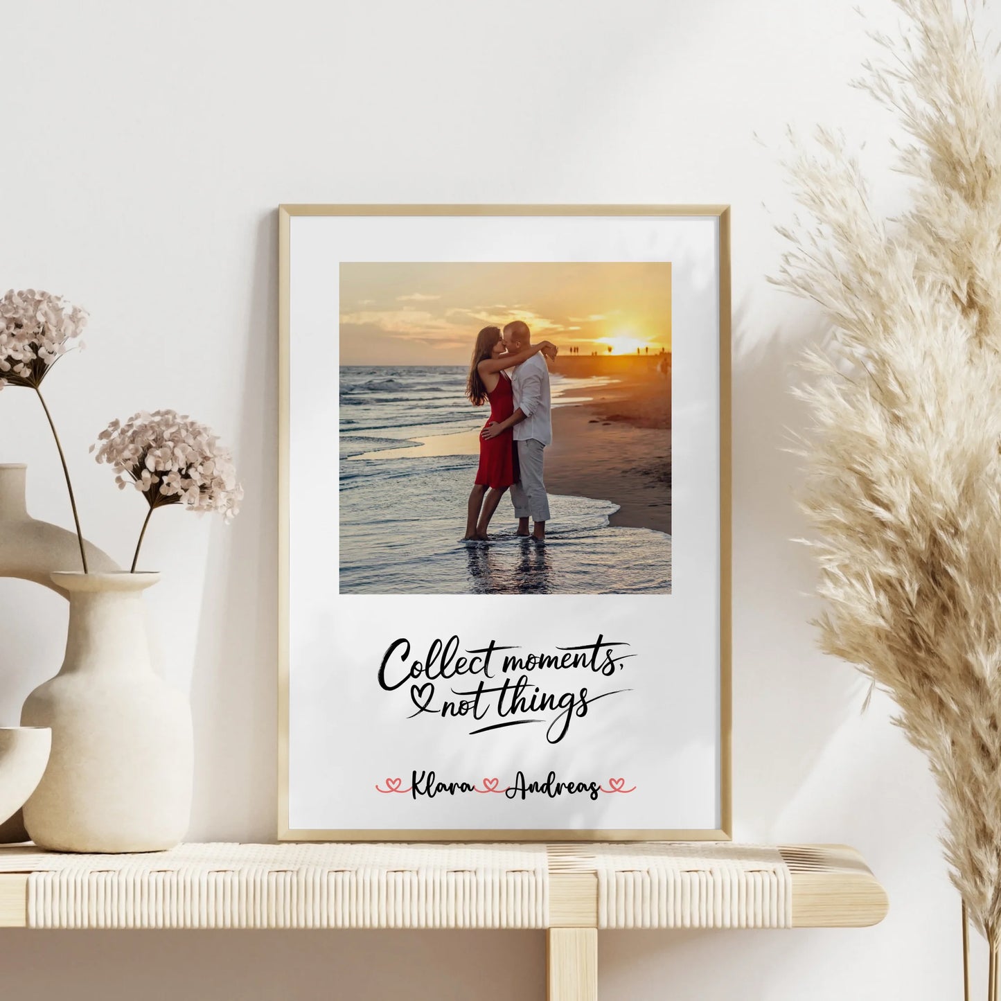 Pärchen Poster Personalisiert - Collect Moments Not Things mit Namen & Foto