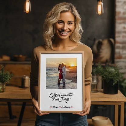Pärchen Poster Personalisiert - Collect Moments Not Things mit Namen & Foto