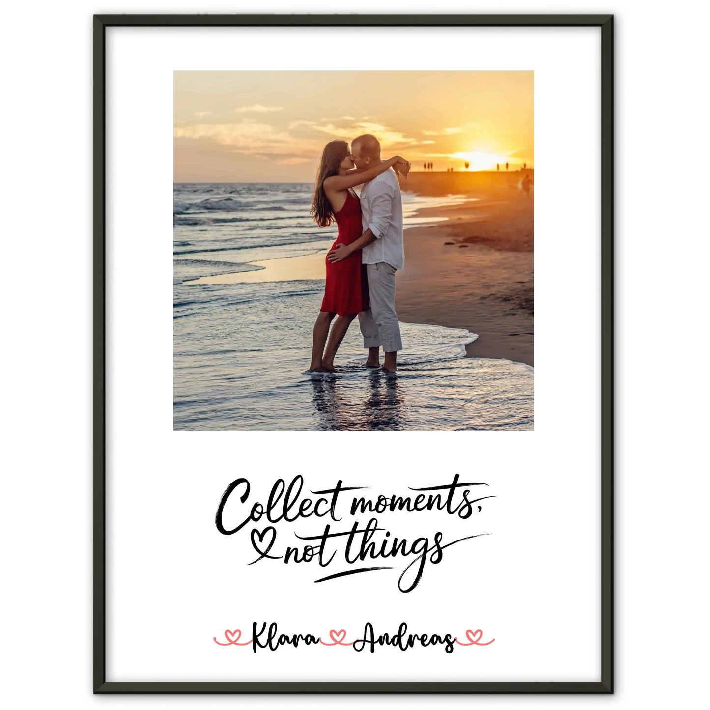 Pärchen Poster Personalisiert - Collect Moments Not Things mit Namen & Foto