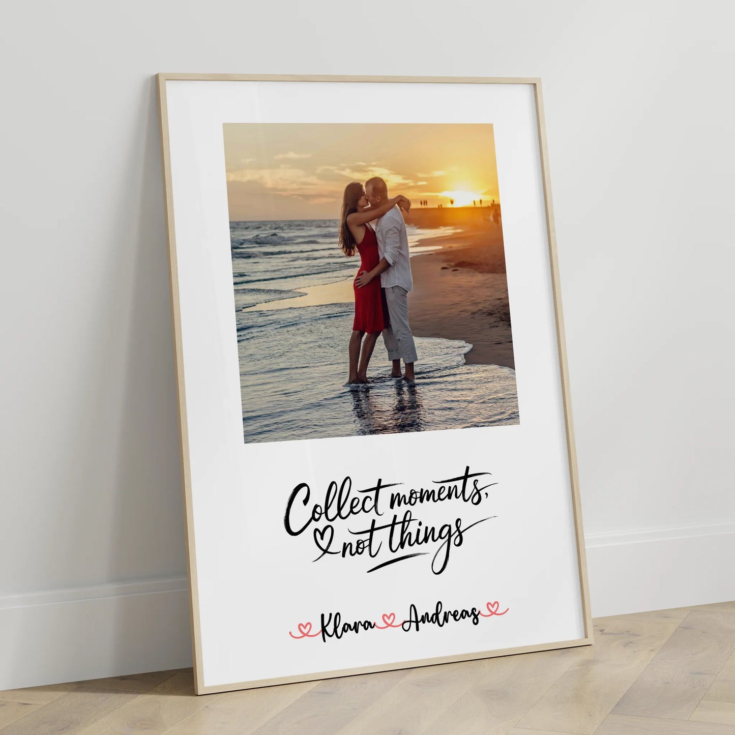 Pärchen Poster Personalisiert - Collect Moments Not Things mit Namen & Foto