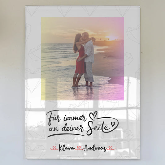 Acryl Fotocollage Glasbild An Deiner Seite Foto & Namen mit Hintergrund und Wunschtext