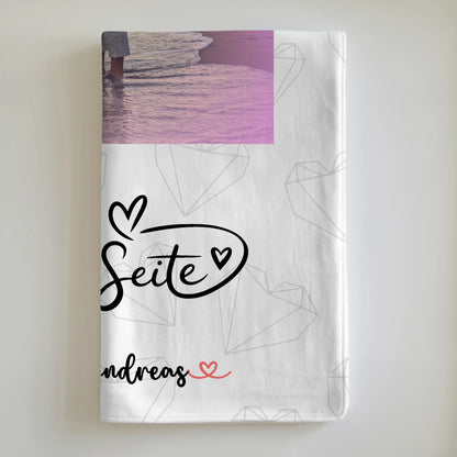 Personalisierte Kuscheldecke Mit Namen An Deiner Seite für Paare mit Foto & Wunschtext