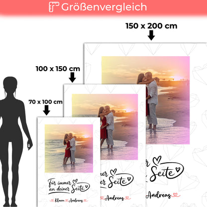 Personalisierte Kuscheldecke Mit Namen An Deiner Seite für Paare mit Foto & Wunschtext