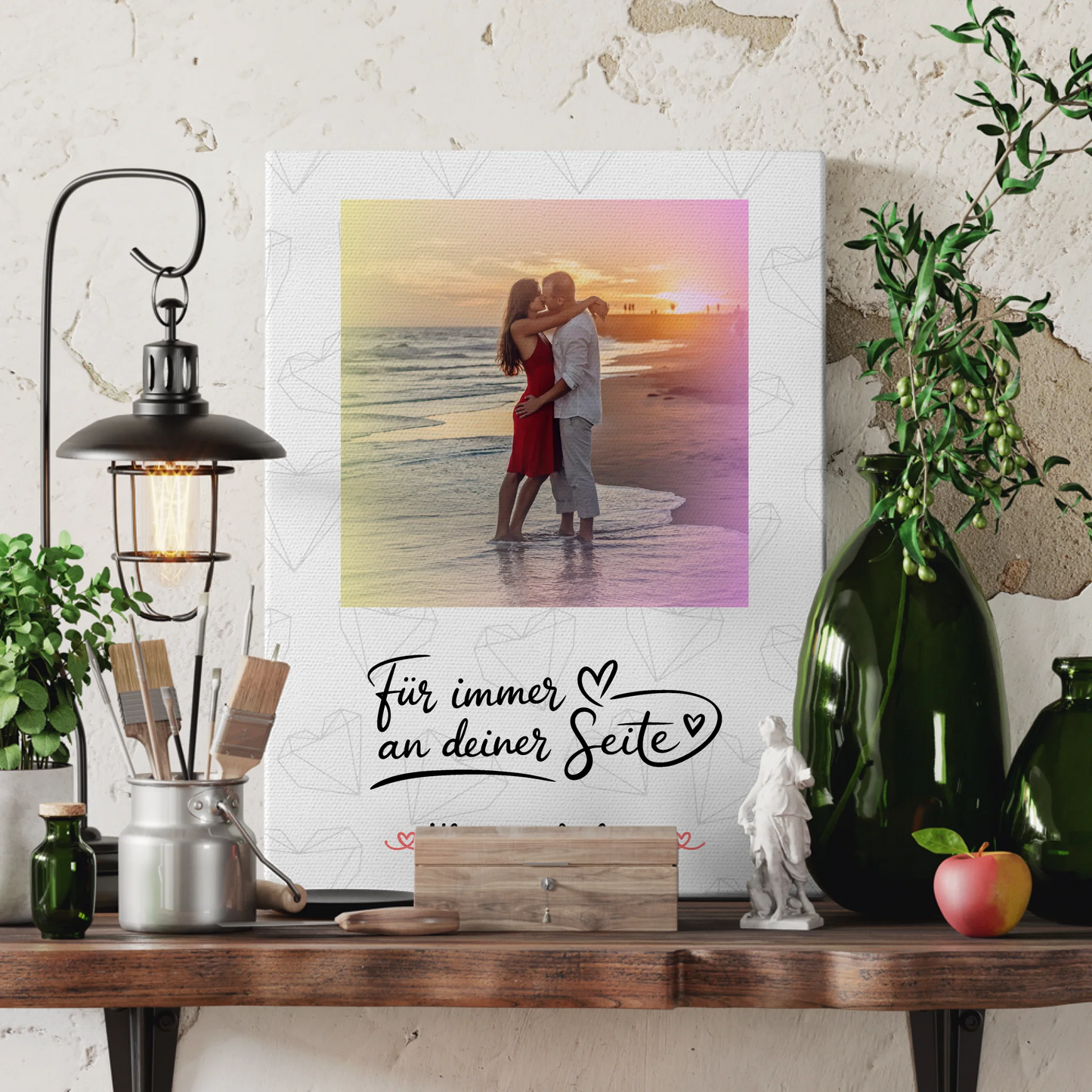 Pärchen Leinwand An Deiner Seite-personalisiert mit Foto, Hintergrund, Namen & Wunschtext