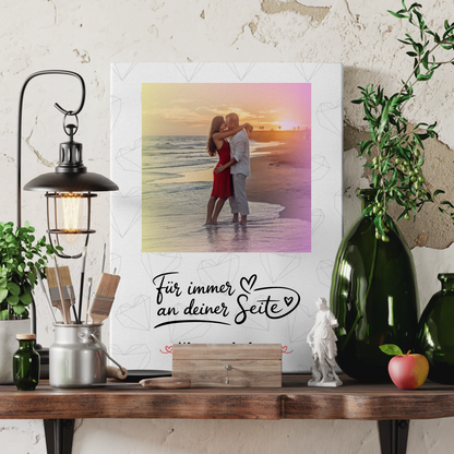Pärchen Leinwand An Deiner Seite-personalisiert mit Foto, Hintergrund, Namen & Wunschtext