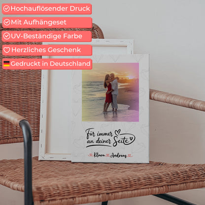 Pärchen Leinwand An Deiner Seite-personalisiert mit Foto, Hintergrund, Namen & Wunschtext