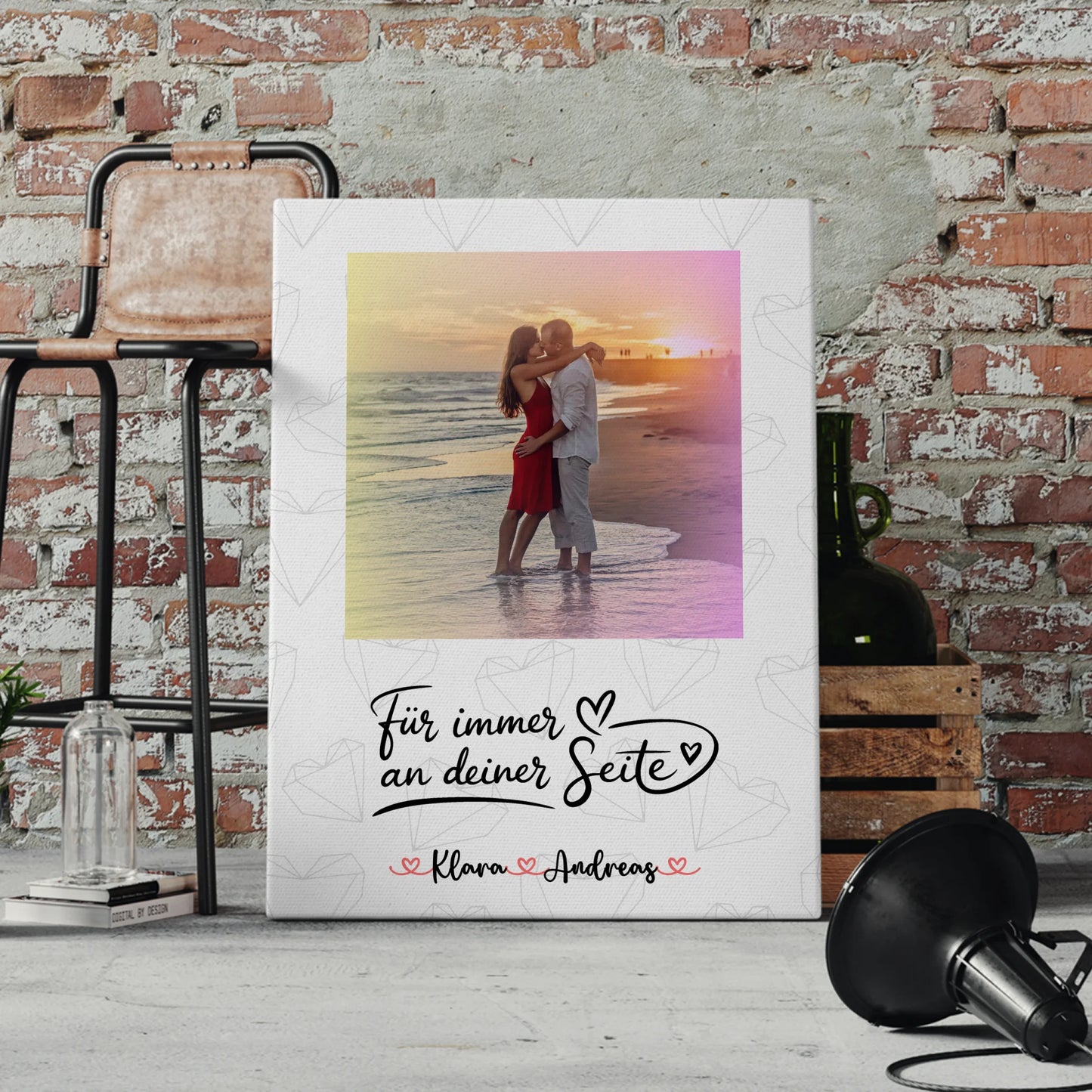 Pärchen Leinwand An Deiner Seite-personalisiert mit Foto, Hintergrund, Namen & Wunschtext