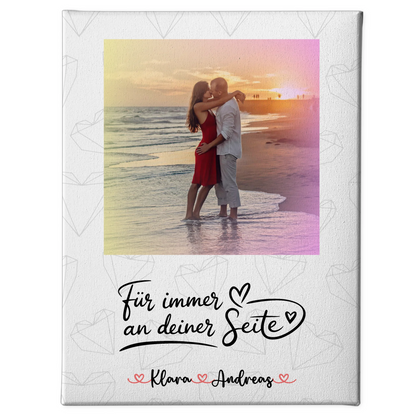 Pärchen Leinwand An Deiner Seite-personalisiert mit Foto, Hintergrund, Namen & Wunschtext