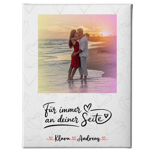 Pärchen Leinwand An Deiner Seite-personalisiert mit Foto, Hintergrund, Namen & Wunschtext