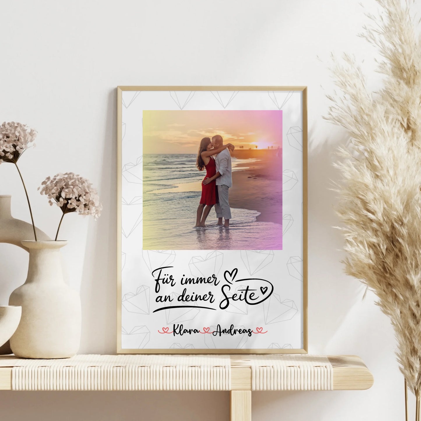 Partner Poster Personalisiert An Deiner Seite - Paare Foto & Namen mit eigenem Spruch