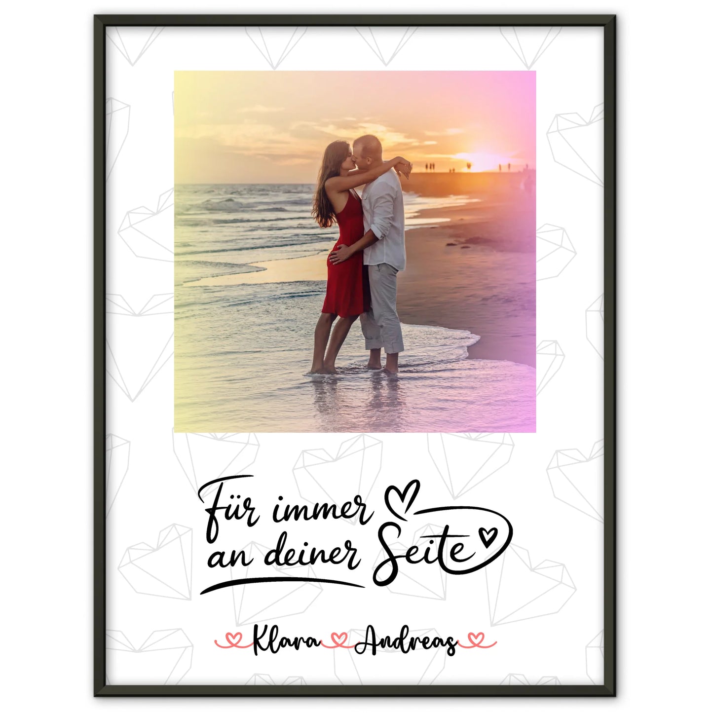 Partner Poster Personalisiert An Deiner Seite - Paare Foto & Namen mit eigenem Spruch