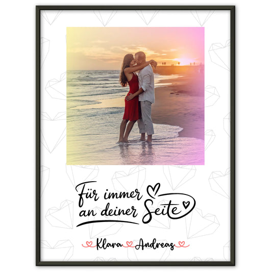Partner Poster Personalisiert An Deiner Seite - Paare Foto & Namen mit eigenem Spruch
