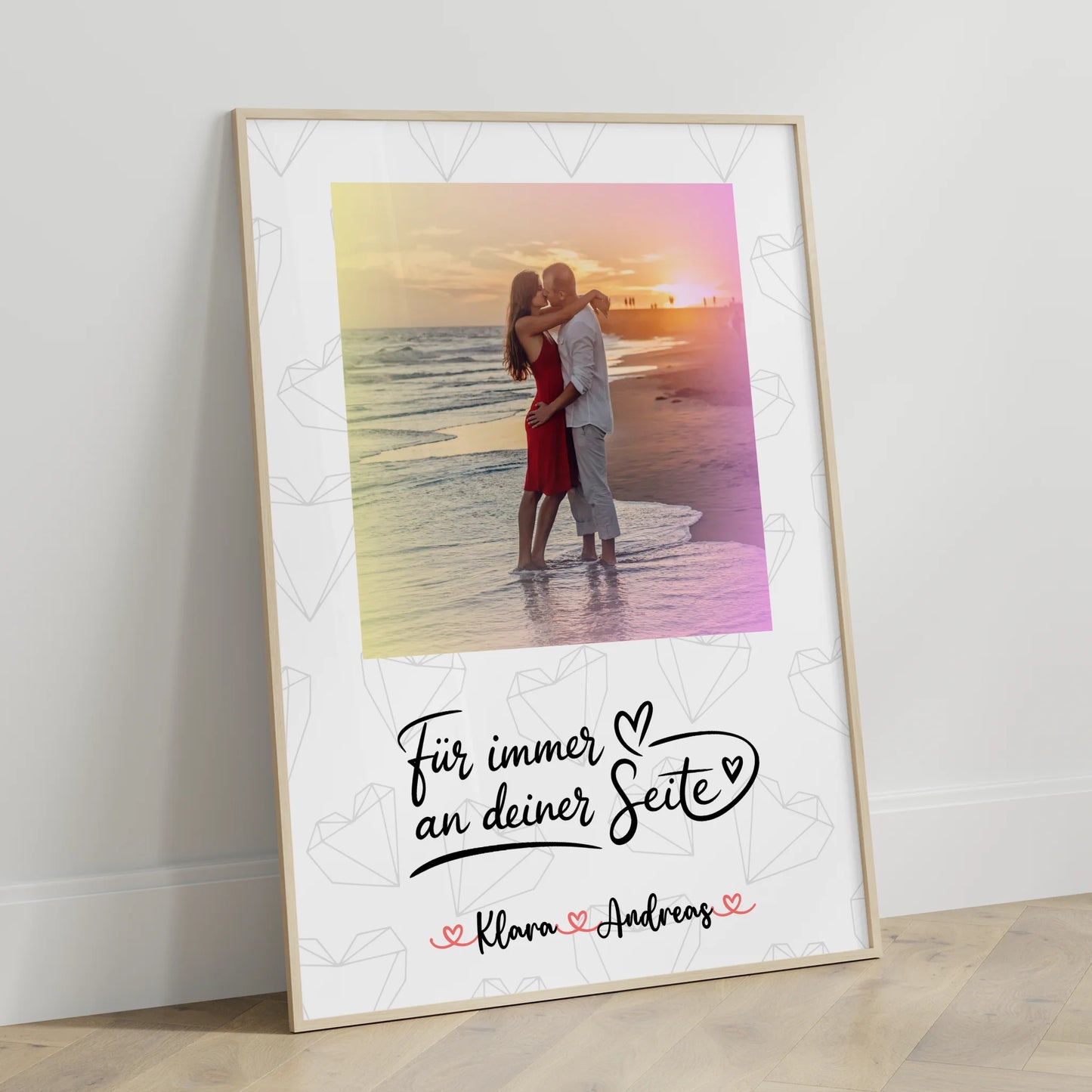 Partner Poster Personalisiert An Deiner Seite - Paare Foto & Namen mit eigenem Spruch