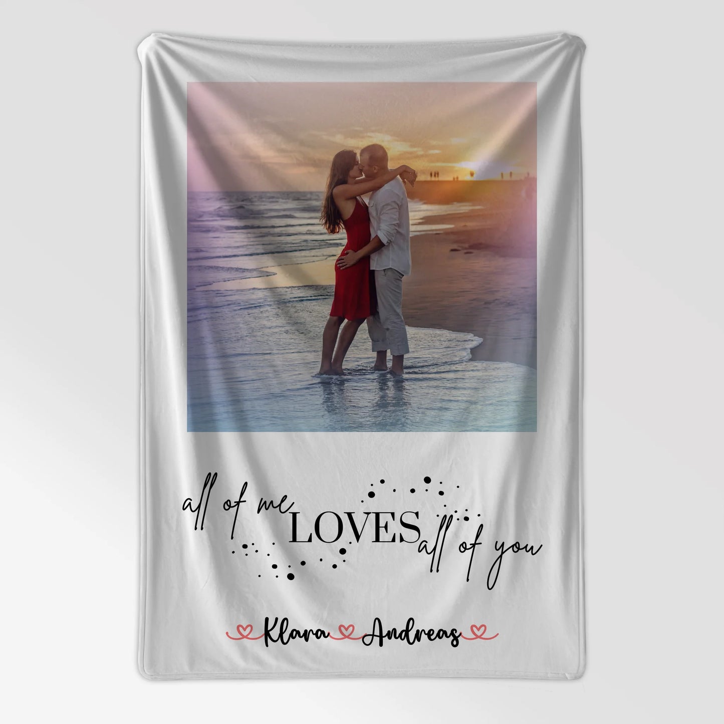 Personalisierte Kuscheldecke Mit Namen für Paare Mit Foto All Of Me Loves