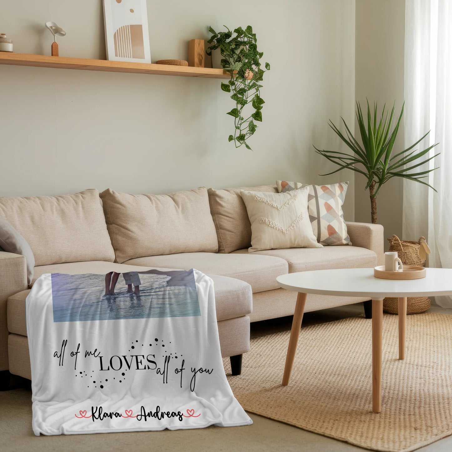 Personalisierte Kuscheldecke Mit Namen für Paare Mit Foto All Of Me Loves