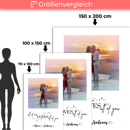 Personalisierte Kuscheldecke Mit Namen für Paare Mit Foto All Of Me Loves