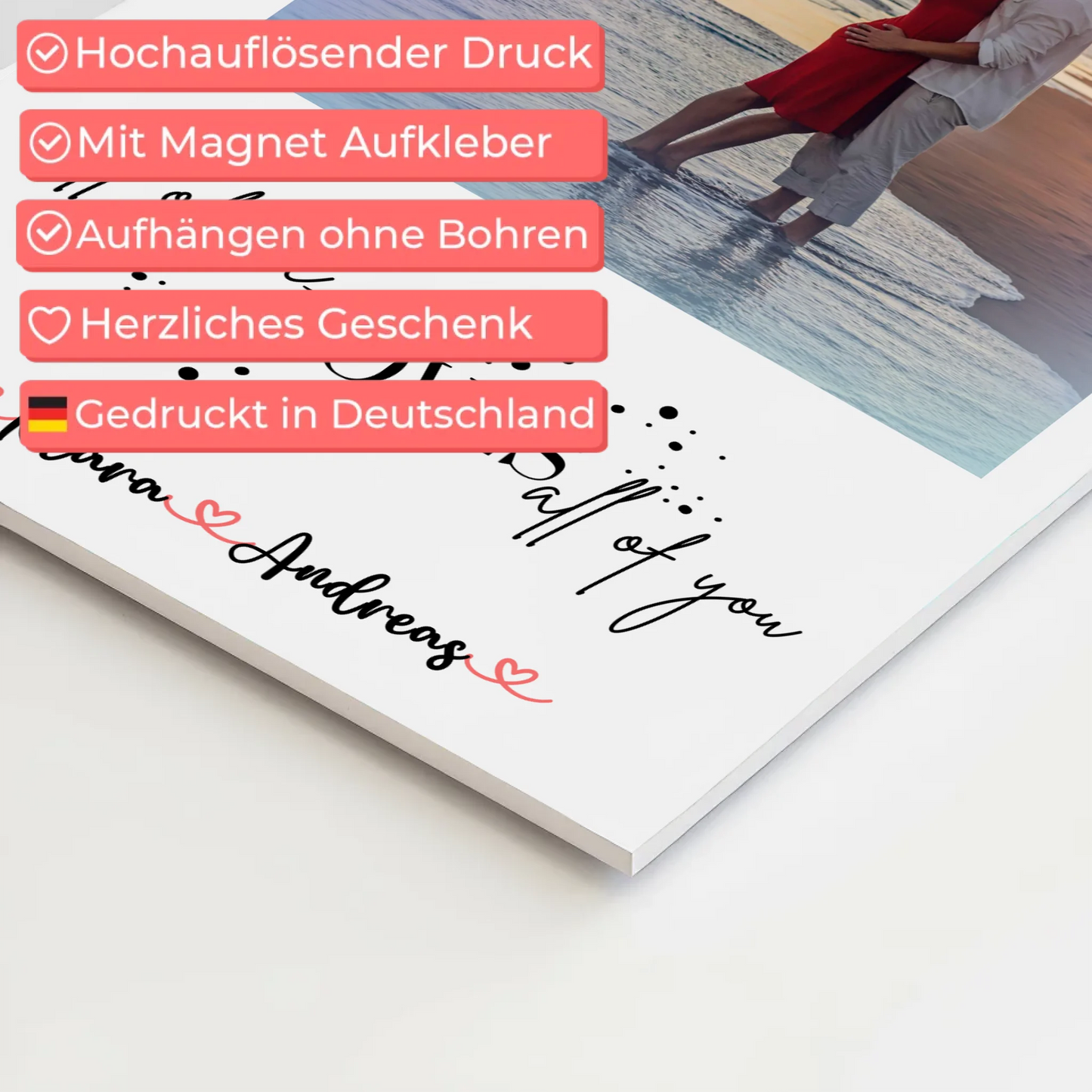 Magnetisches Fotoboard Wandbild All Of Me Loves All Of You Mit Foto & Namen