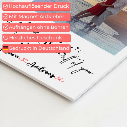 Magnetisches Fotoboard Wandbild All Of Me Loves All Of You Mit Foto & Namen