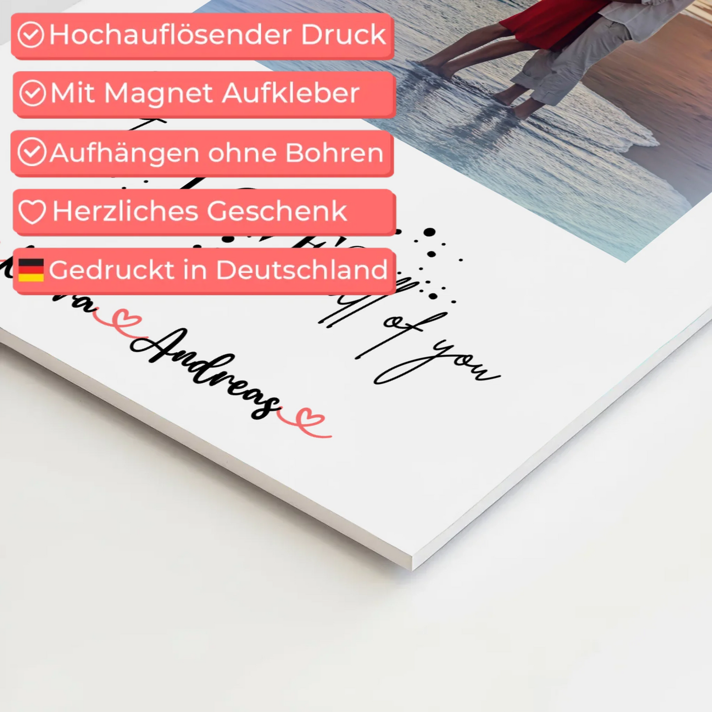 Magnetisches Fotoboard Wandbild All Of Me Loves All Of You Mit Foto & Namen