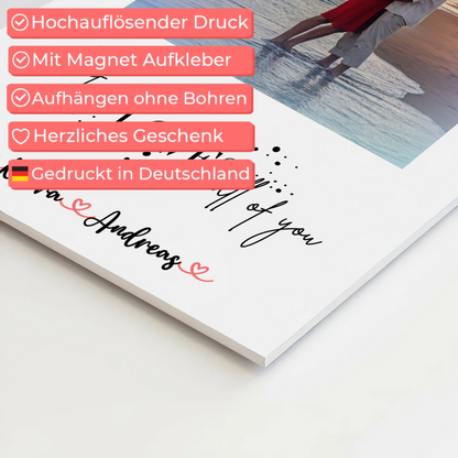 Magnetisches Fotoboard Wandbild All Of Me Loves All Of You Mit Foto & Namen