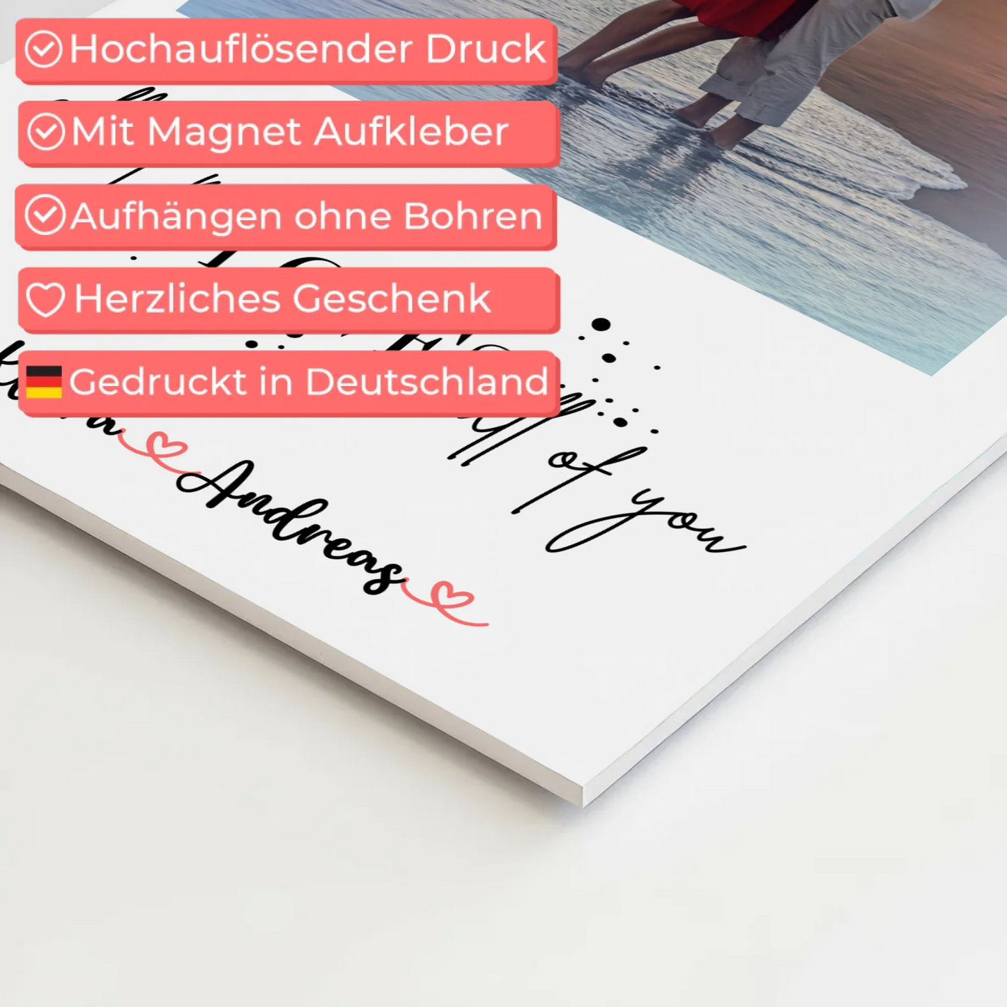 Magnetisches Fotoboard Wandbild All Of Me Loves All Of You Mit Foto & Namen