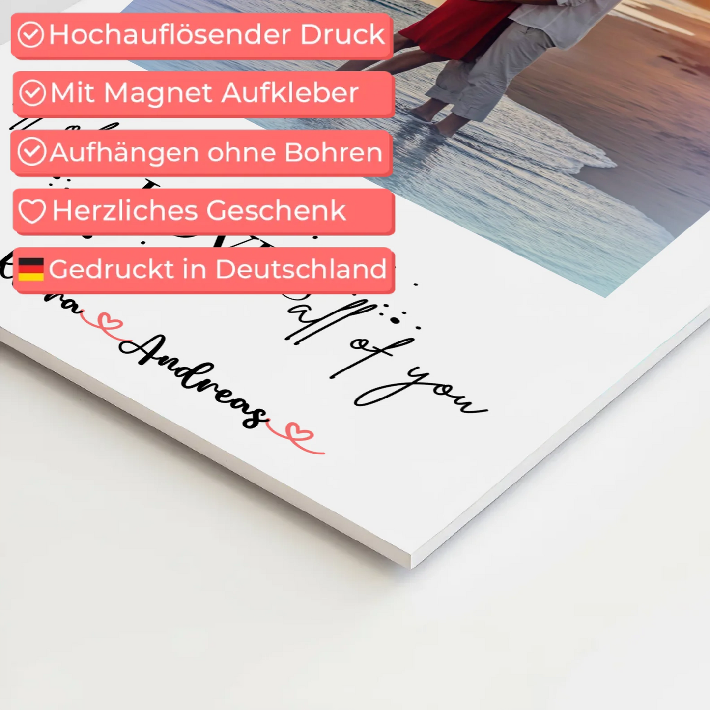 Magnetisches Fotoboard Wandbild All Of Me Loves All Of You Mit Foto & Namen