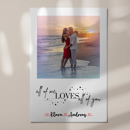 Magnetisches Fotoboard Wandbild All Of Me Loves All Of You Mit Foto & Namen