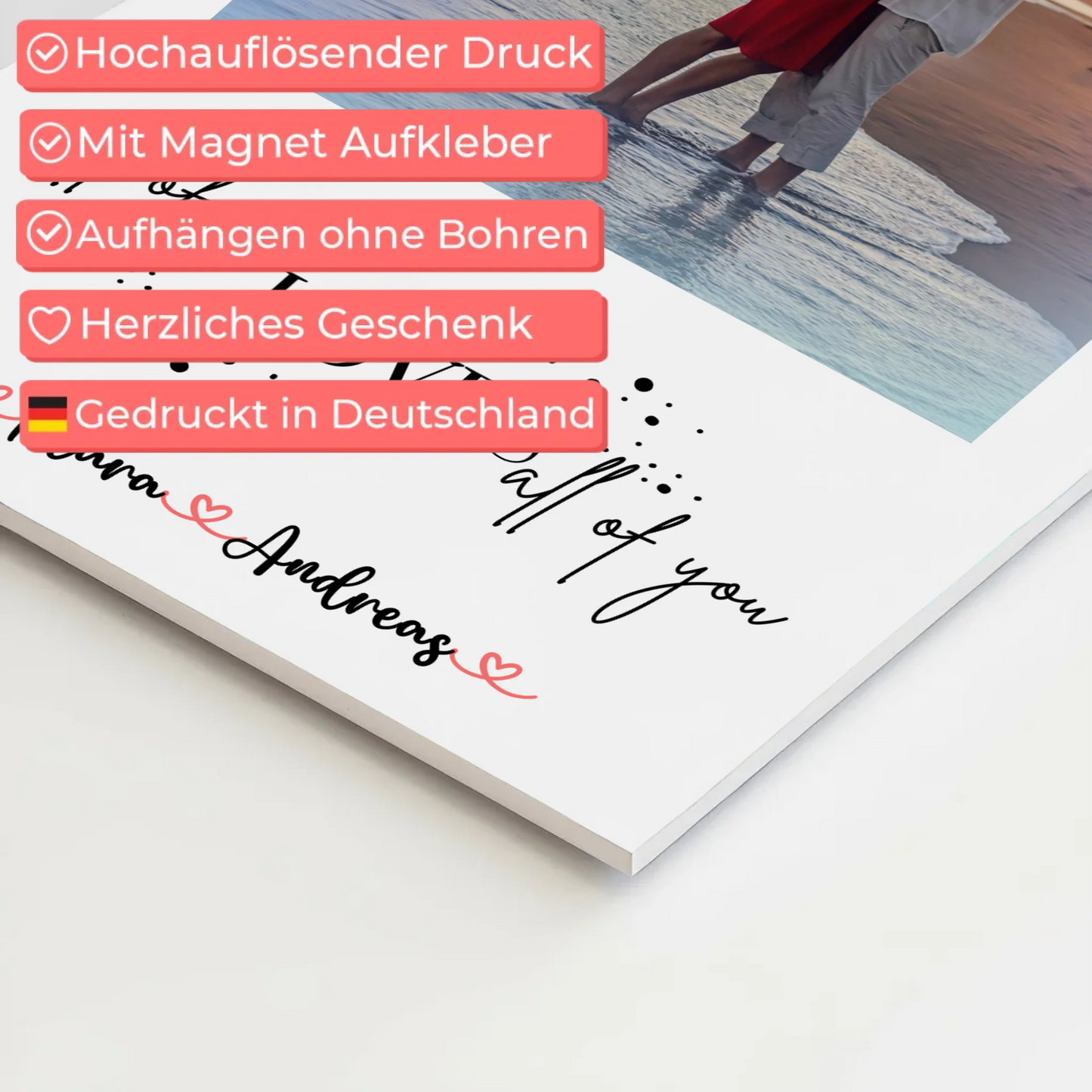 Magnetisches Fotoboard Wandbild All Of Me Loves All Of You Mit Foto & Namen