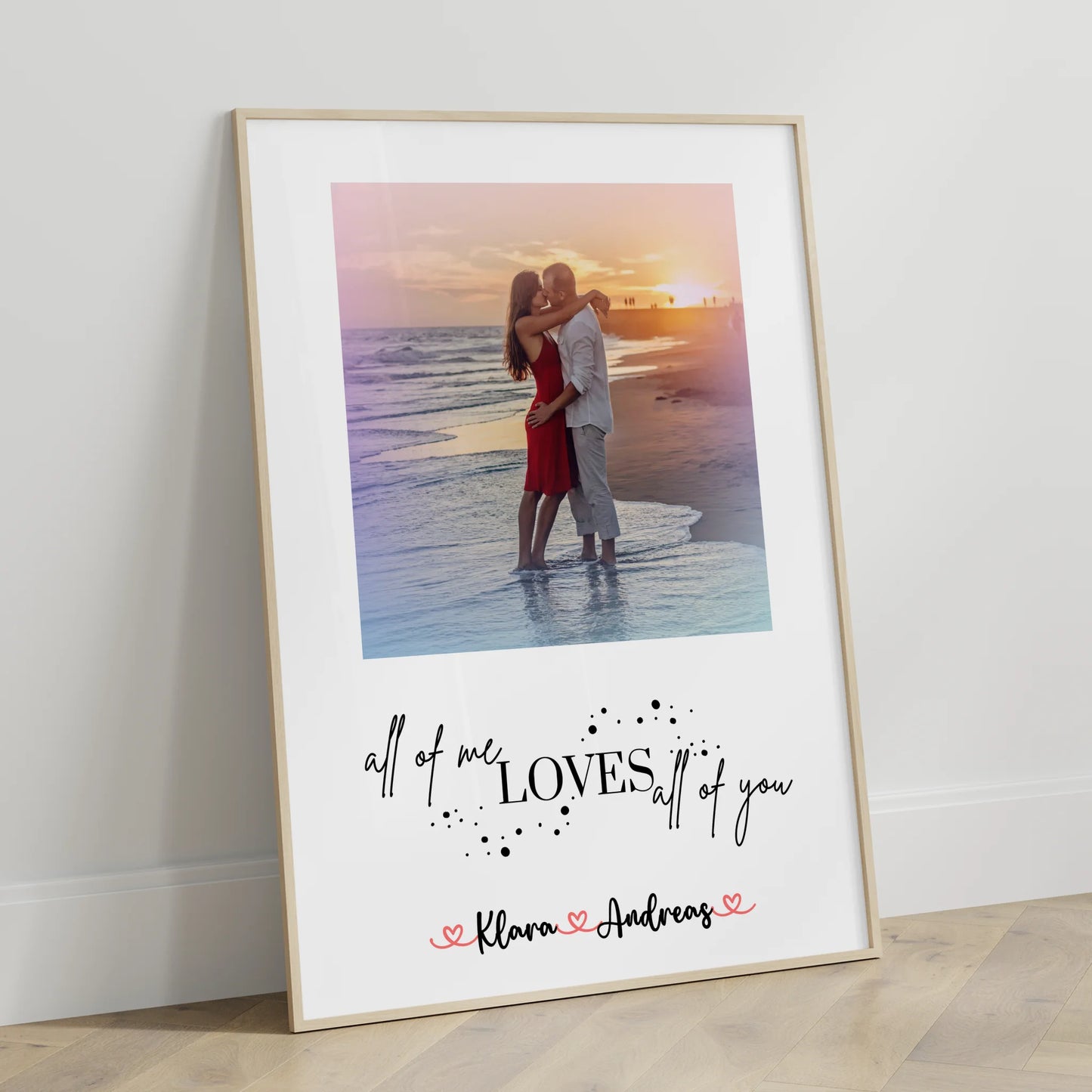 Liebesposter All Of Me Loves All Of You mit Foto für Paare, Namen & Wunschtext