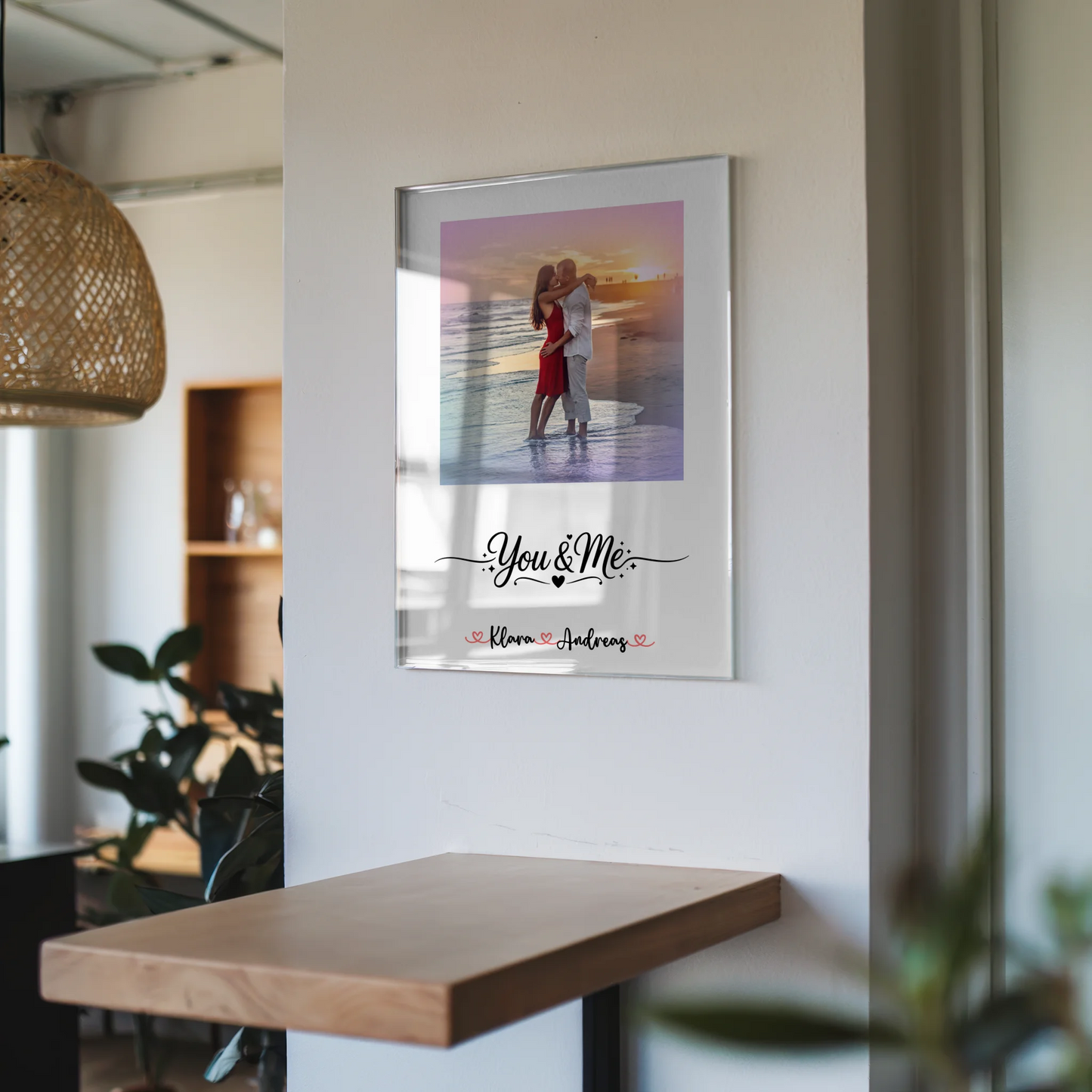 Foto Mit Acrylglas personalisiert für Paare mit Namen & Spruch