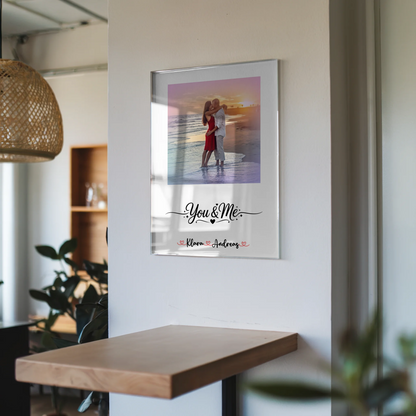 Foto Mit Acrylglas personalisiert für Paare mit Namen & Spruch