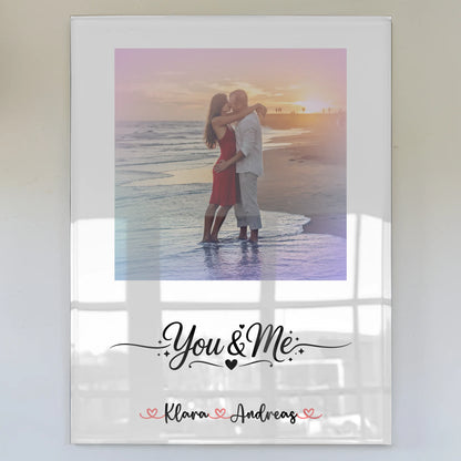 Foto Mit Acrylglas personalisiert für Paare mit Namen & Spruch