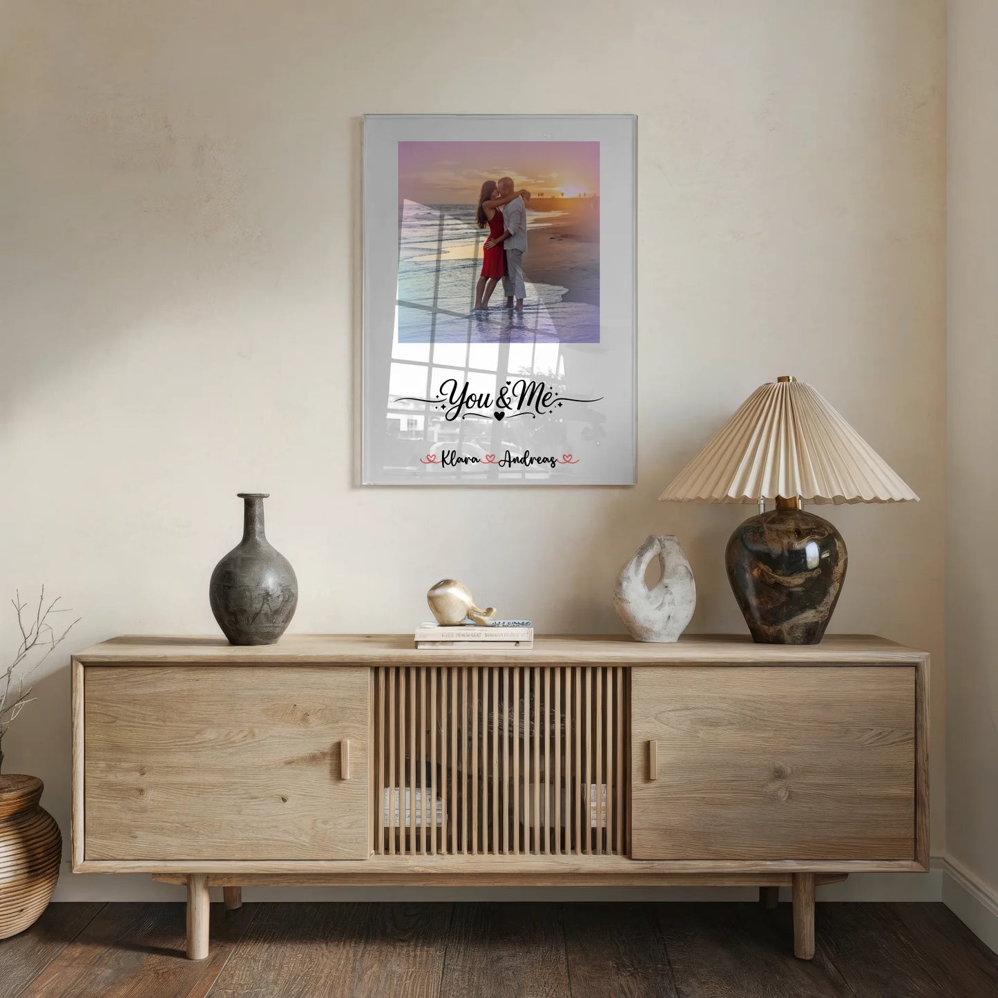 Foto Mit Acrylglas personalisiert für Paare mit Namen & Spruch