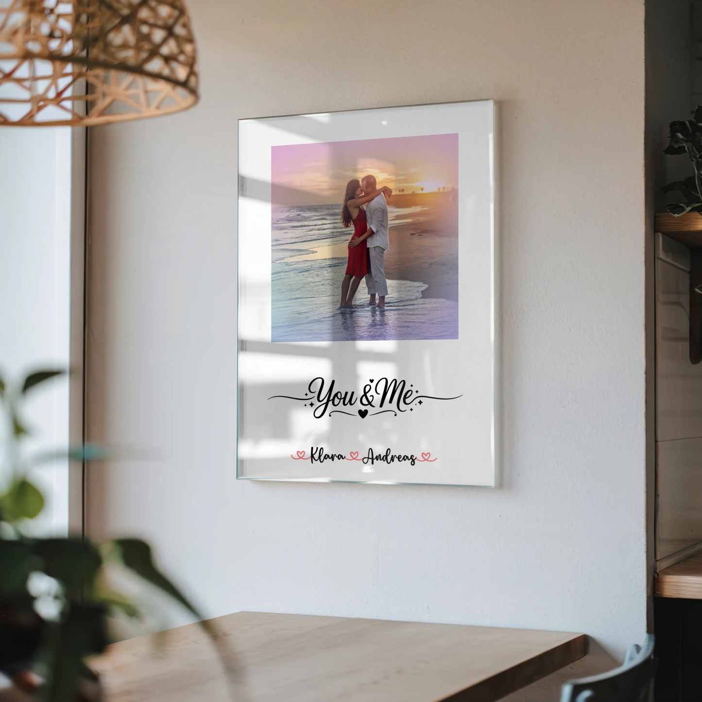 Foto Mit Acrylglas personalisiert für Paare mit Namen & Spruch