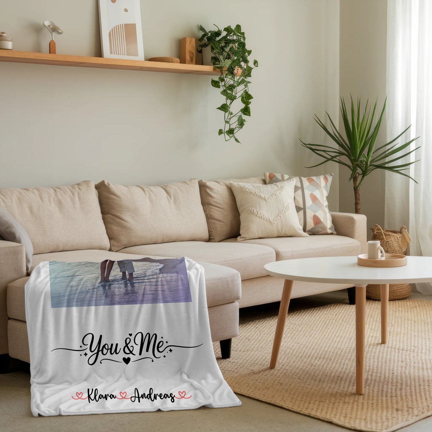 Decke Mit Namen Foto & Wunschtext personalisiert für Paare Home