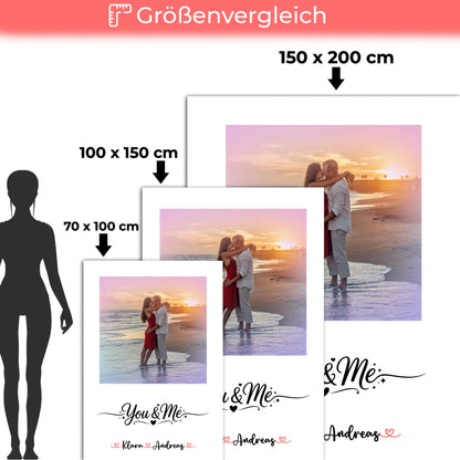 Decke Mit Namen Foto & Wunschtext personalisiert für Paare Home