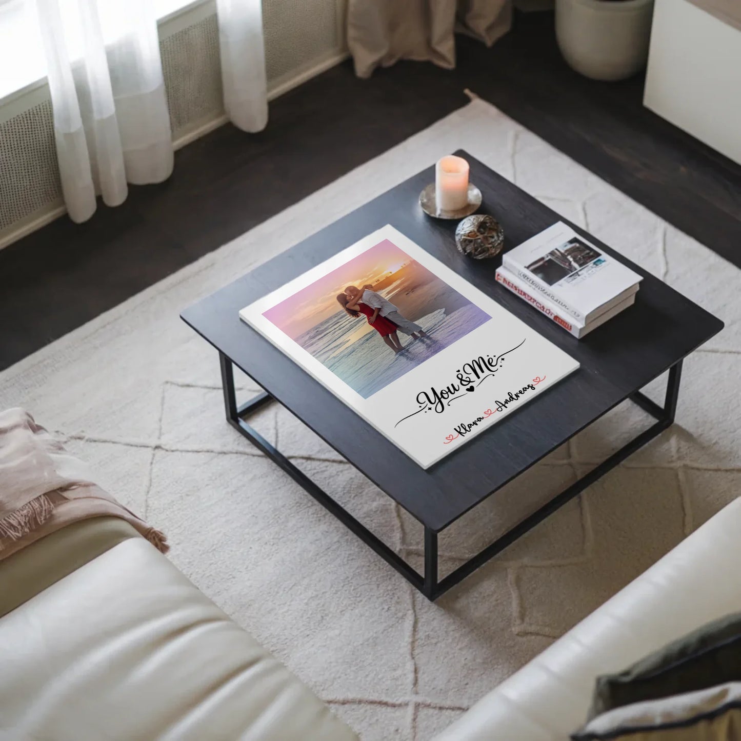 Fotoboard Poster Magnetisch Home Paare mit Namen Foto & Spruch