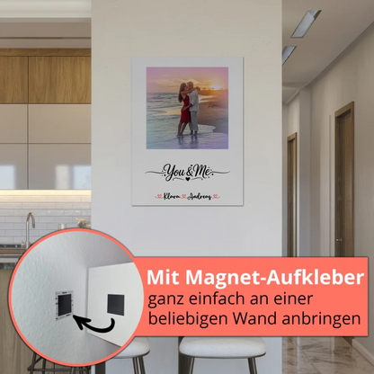 Fotoboard Poster Magnetisch Home Paare mit Namen Foto & Spruch