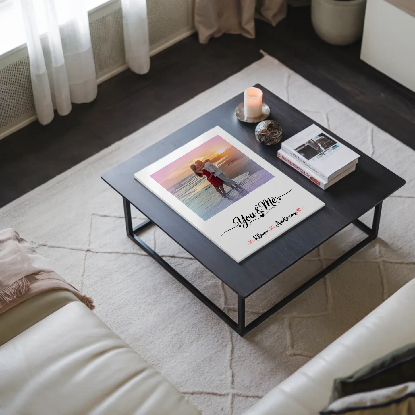 Fotoboard Poster Magnetisch Home Paare mit Namen Foto & Spruch