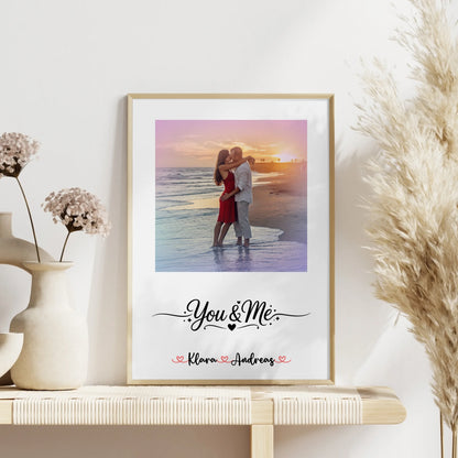 Liebes Poster für Paare - Personalisiert mit Foto, Namen & Spruch