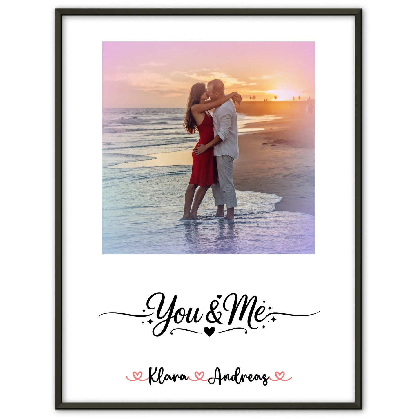 Liebes Poster für Paare - Personalisiert mit Foto, Namen & Spruch