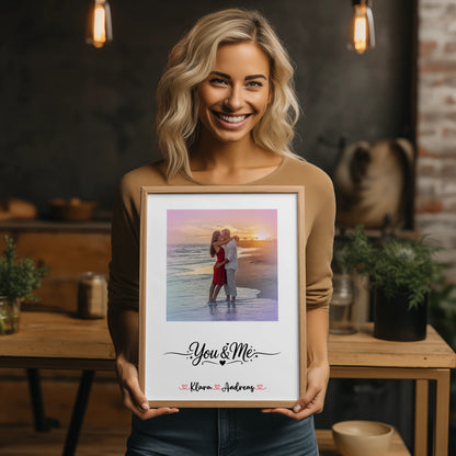 Liebes Poster für Paare - Personalisiert mit Foto, Namen & Spruch