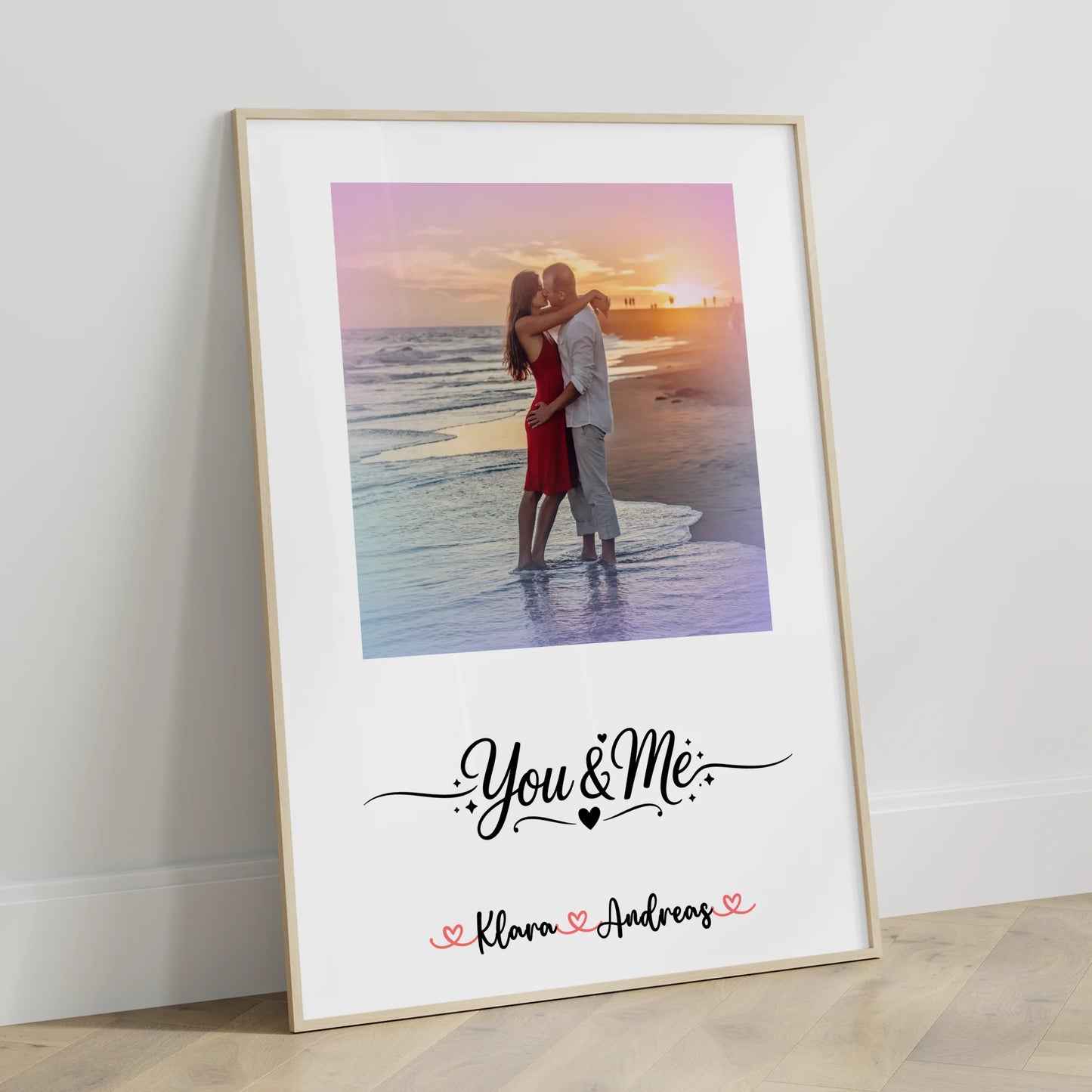 Liebes Poster für Paare - Personalisiert mit Foto, Namen & Spruch