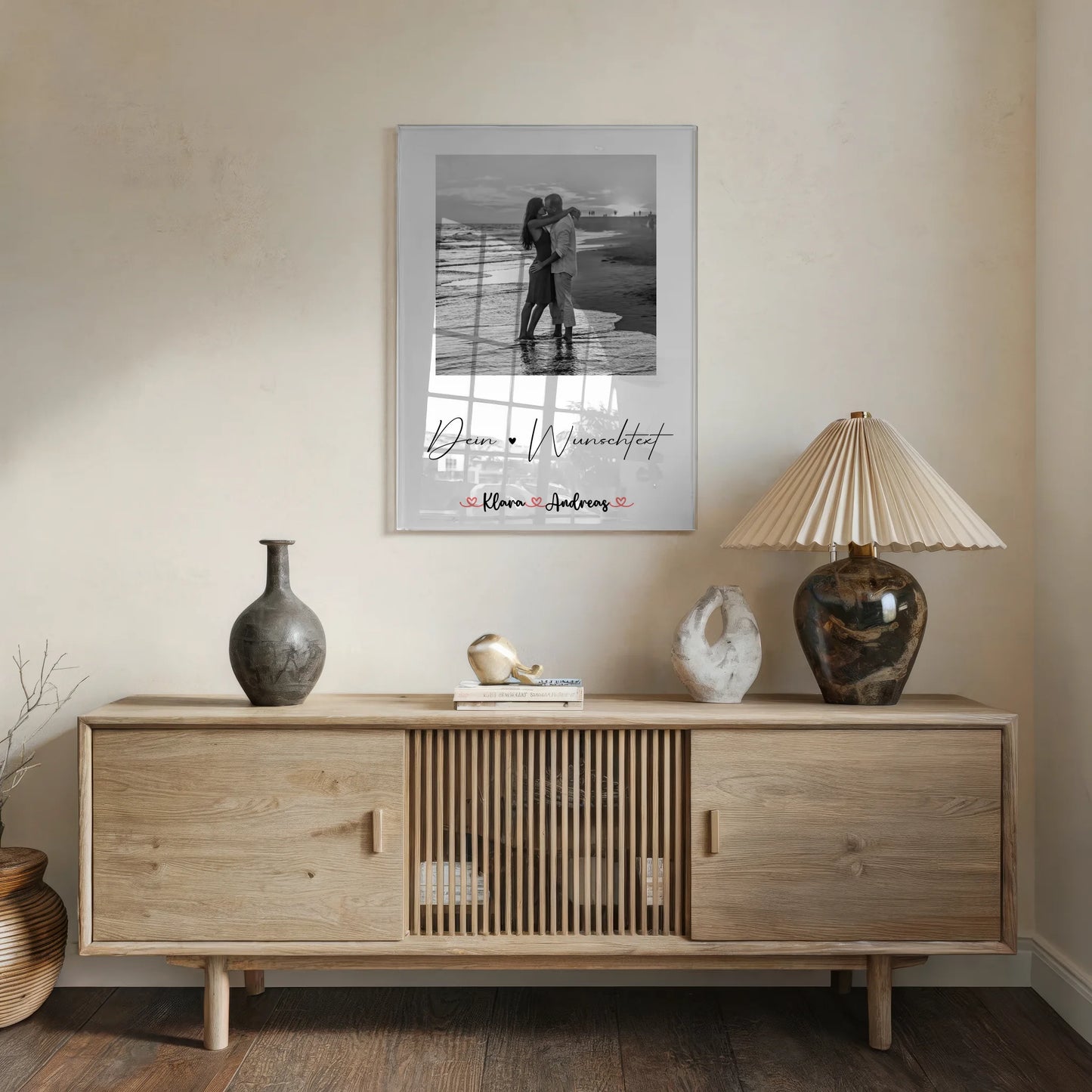 Personalisiertes Acrylglas Bild Mit Foto, Namen & Wunschtext für Paare Black & White