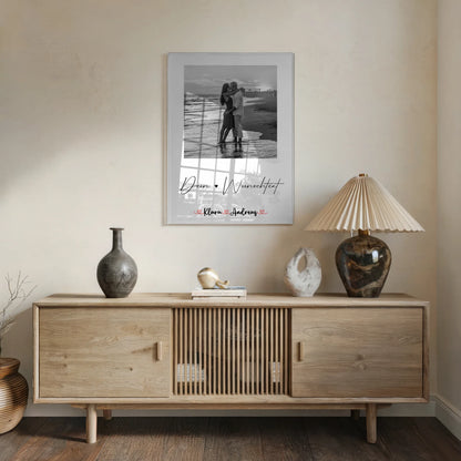 Personalisiertes Acrylglas Bild Mit Foto, Namen & Wunschtext für Paare Black & White