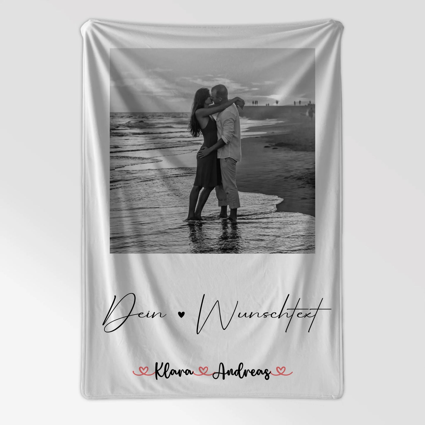 Decke Mit Namen personalisiert für Paare Mit Foto Wunschtext und Black & White
