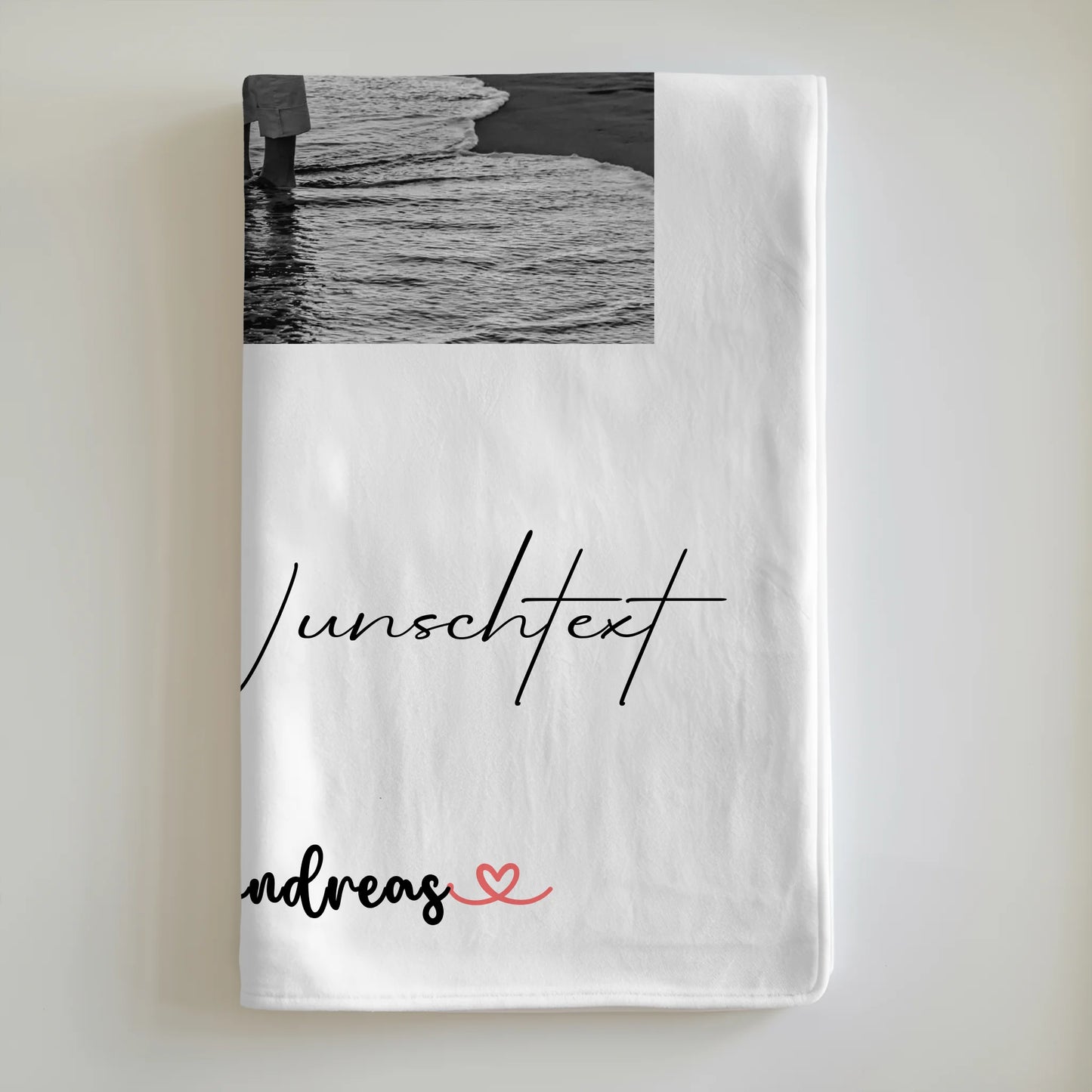Decke Mit Namen personalisiert für Paare Mit Foto Wunschtext und Black & White